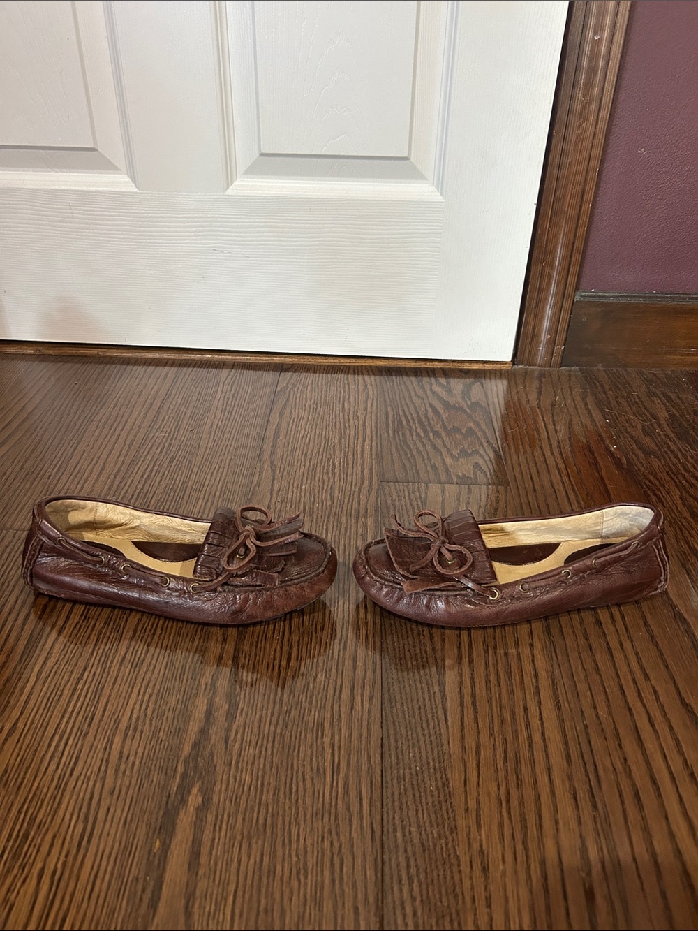 Frye Brown Leather Regina Moccasin flat loafer shoes6.5 - Picture 3 of 7